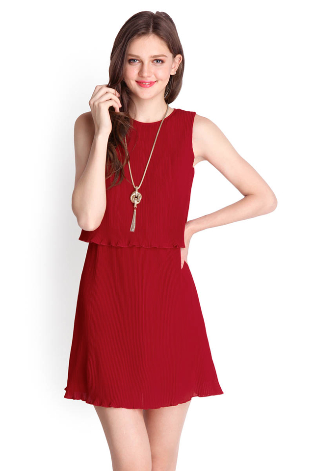 Mood Refresher Dress In Wine Red