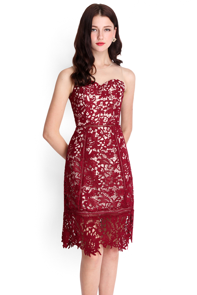 Midas Touch Dress In Wine Red