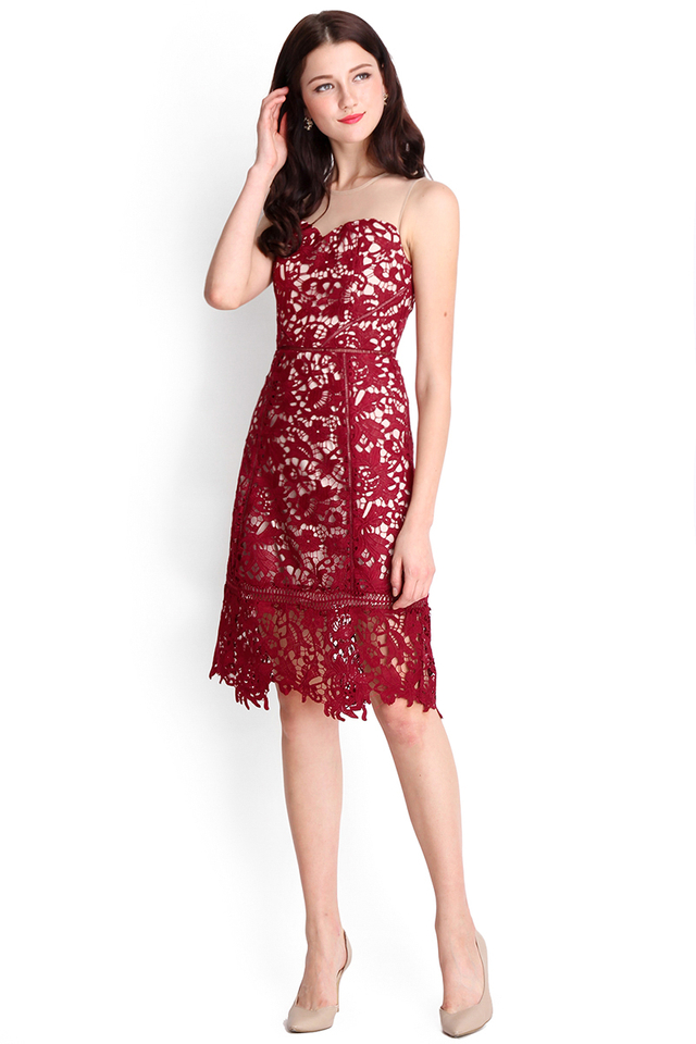 Midas Touch Dress In Wine Red