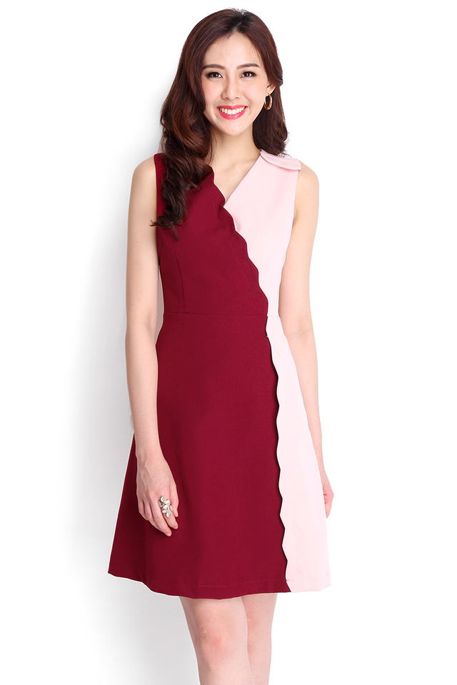 Romeo And Juliet Dress In Wine Red
