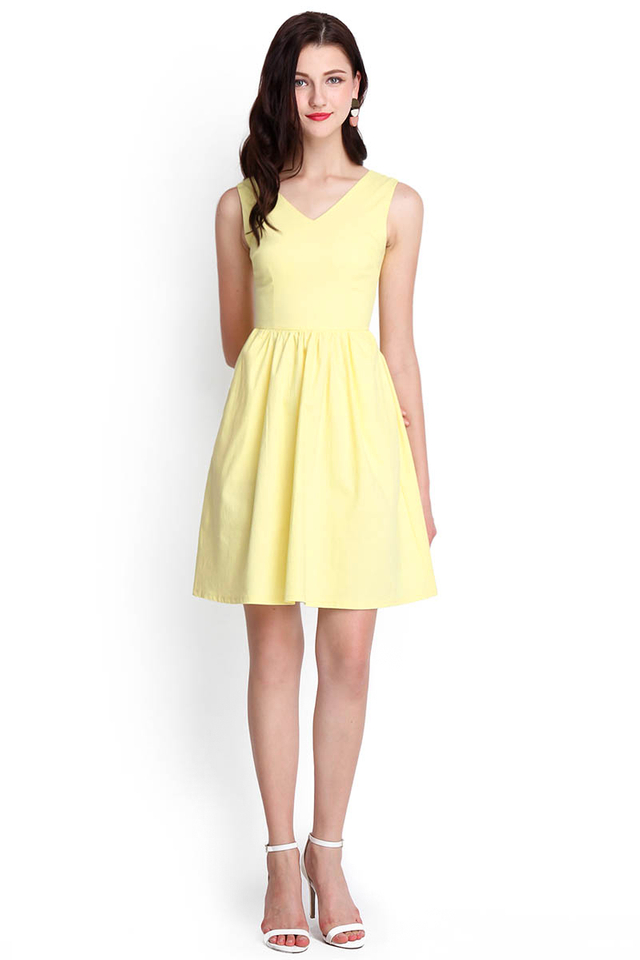 Citrine Gem Dress In Lemon Yellow