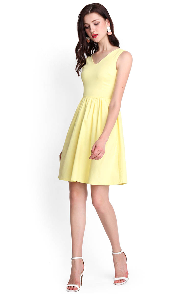 Citrine Gem Dress In Lemon Yellow