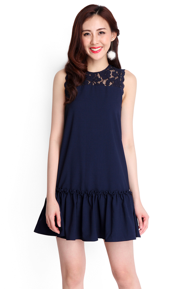 Whimsical Fairy Tale Dress In Navy Blue