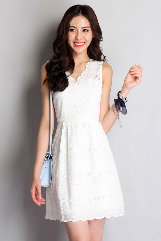 Quiet Reverie Dress In Pearl White
