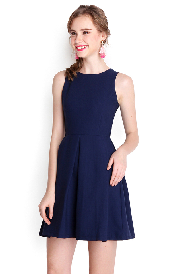 All In The Mix Dress In Midnight Blue
