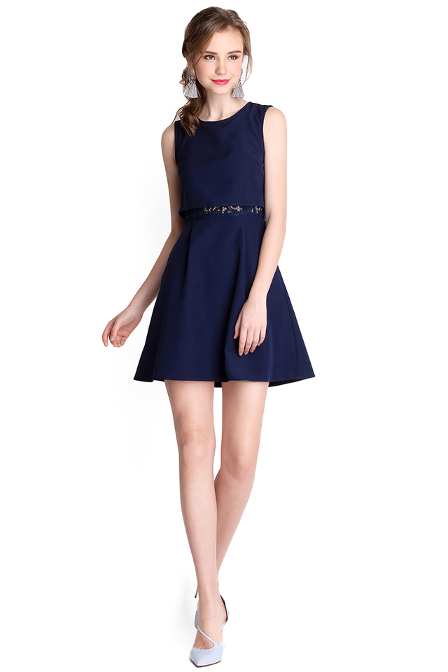 Elegantly Crafted Dress In Midnight Blue