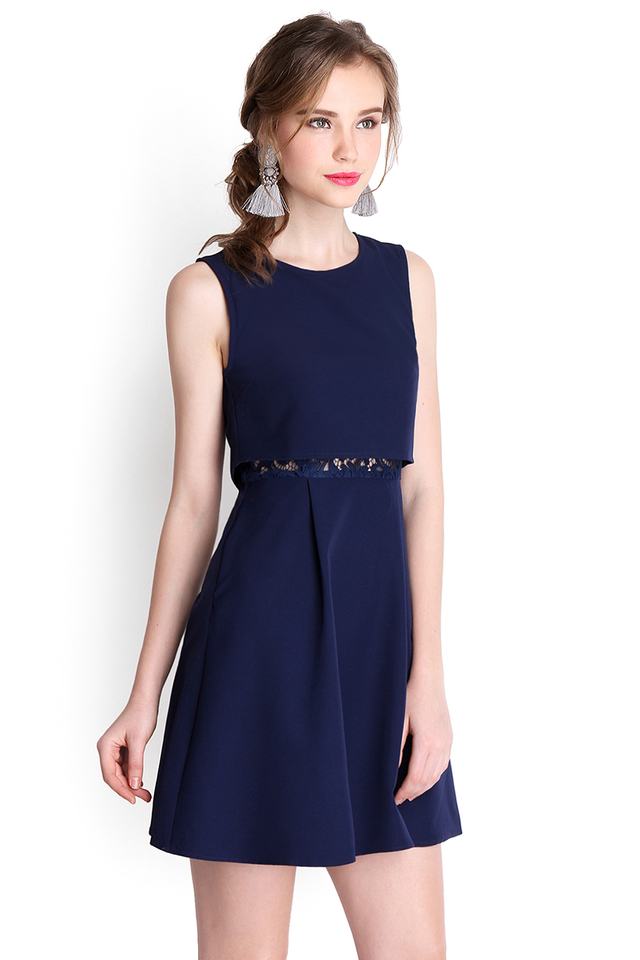 Elegantly Crafted Dress In Midnight Blue