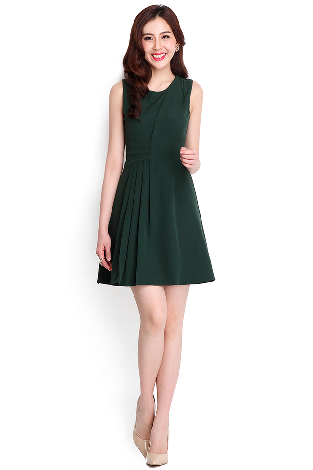 Master Of Form Dress In Forest Green