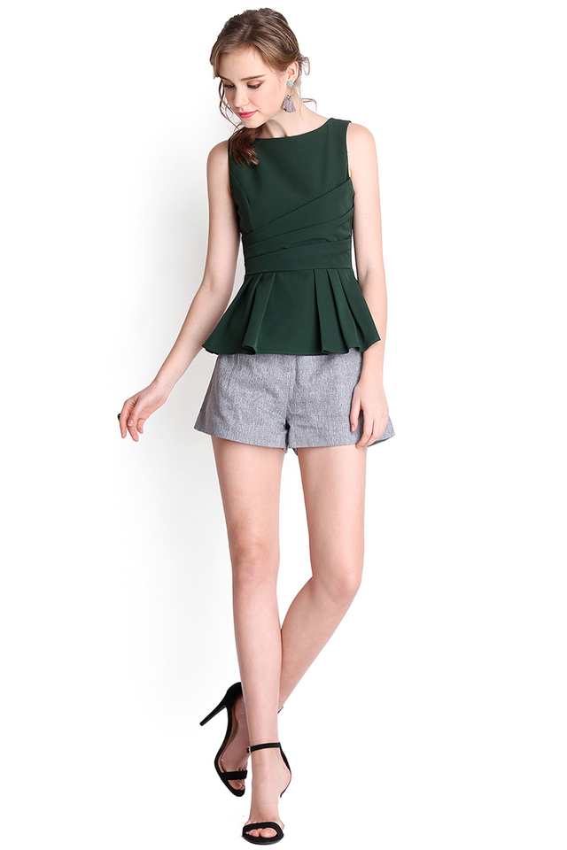 Urban Romance Top In Forest Green
