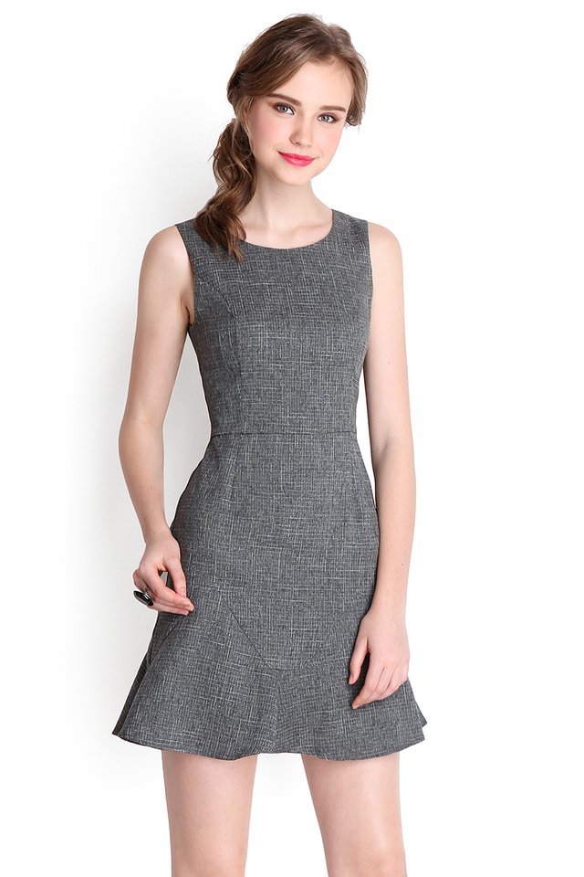 Front Row Dress In Heather Grey