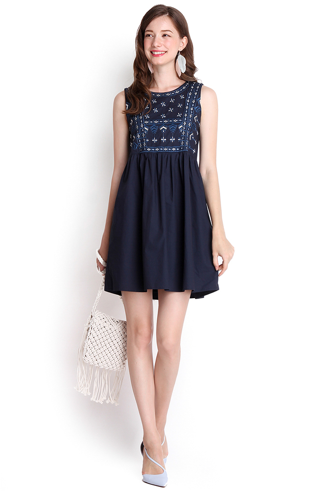 Bring On The Sunshine Dress In Midnight Blue