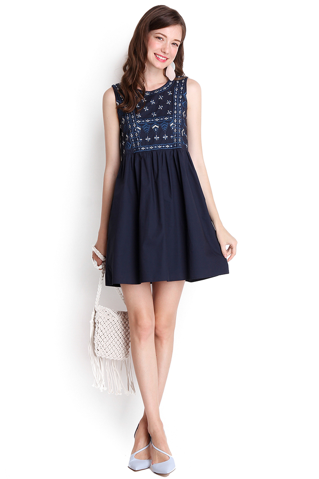 Bring On The Sunshine Dress In Midnight Blue