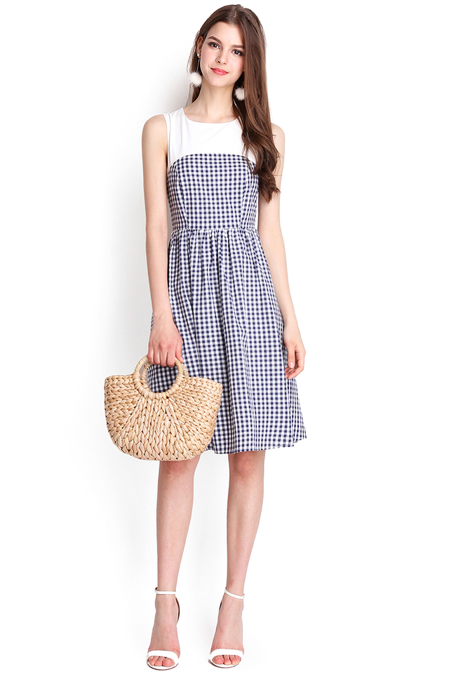 Playful Moments Dress In Blue Checks