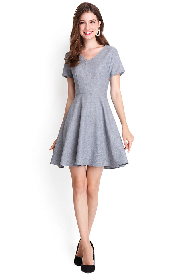 Voice Of Reason Dress In Heather Grey