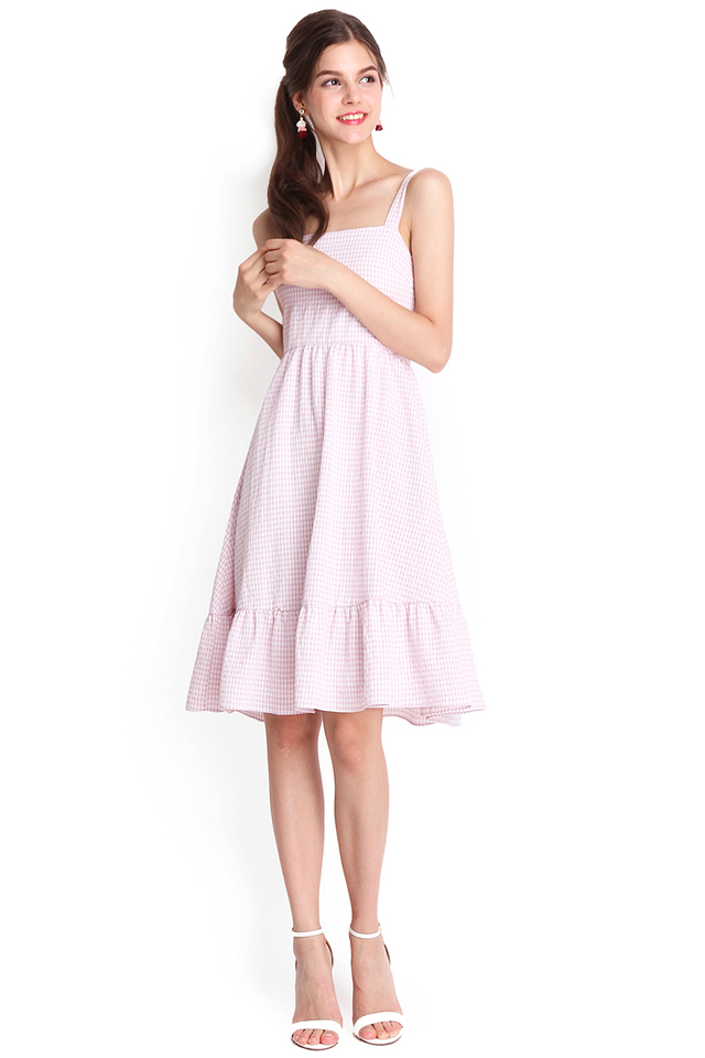 Set For Sunshine Dress In Pink Gingham Prints