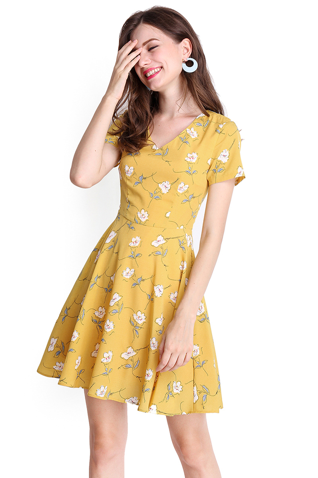 [BO] Exuberant By Nature Dress In Yellow Florals
