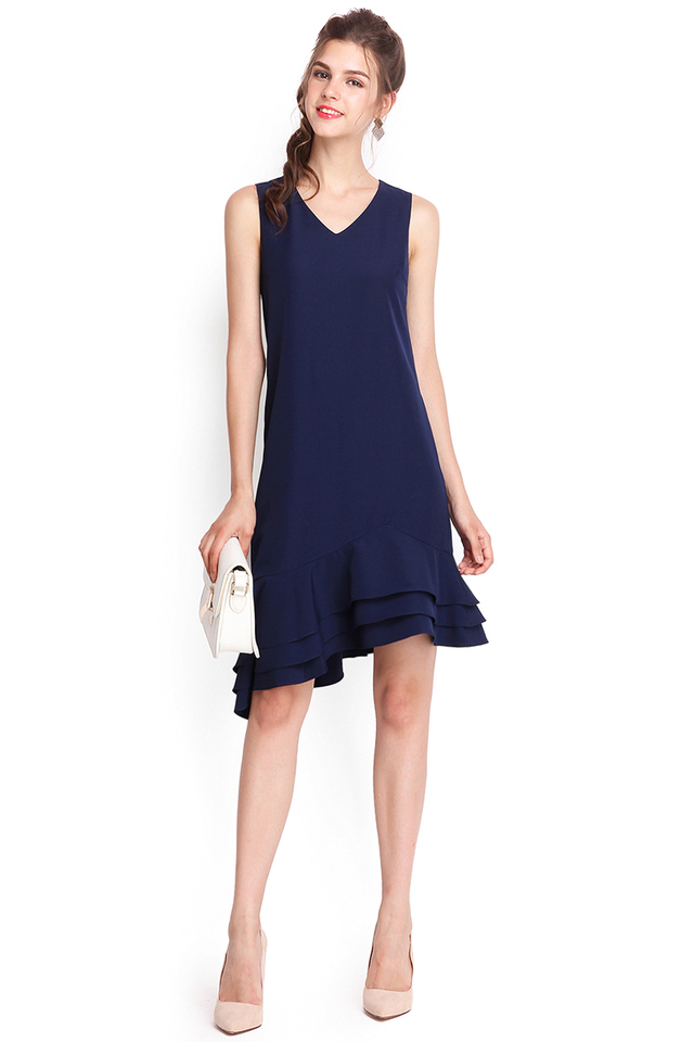 Layers Of Style Dress In Midnight Blue