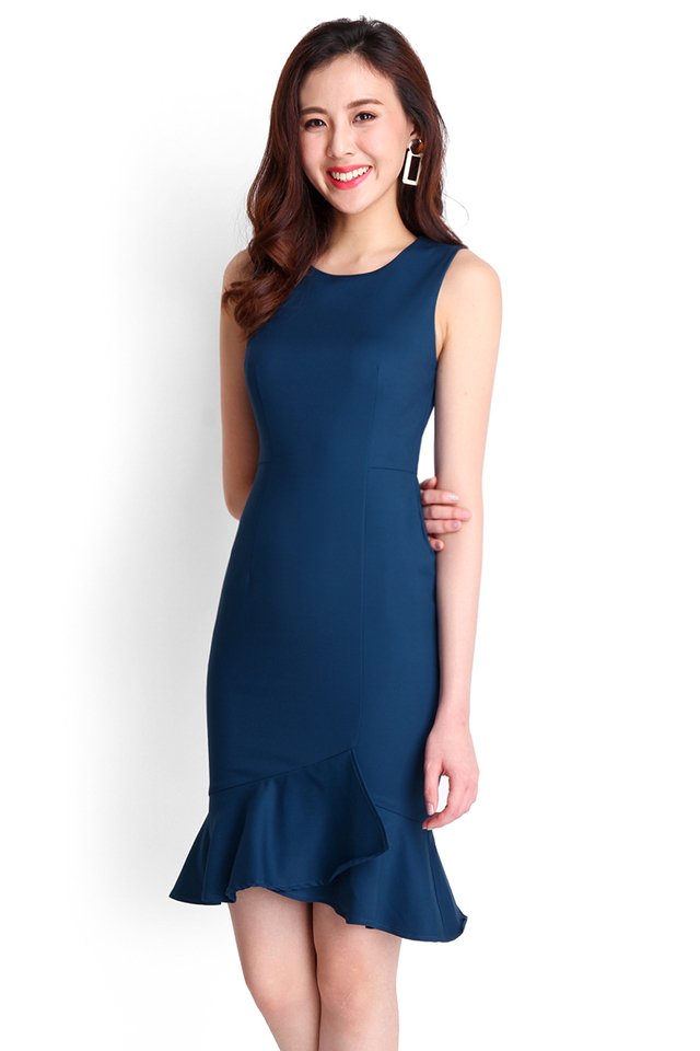 Moon River Dress In Teal Blue