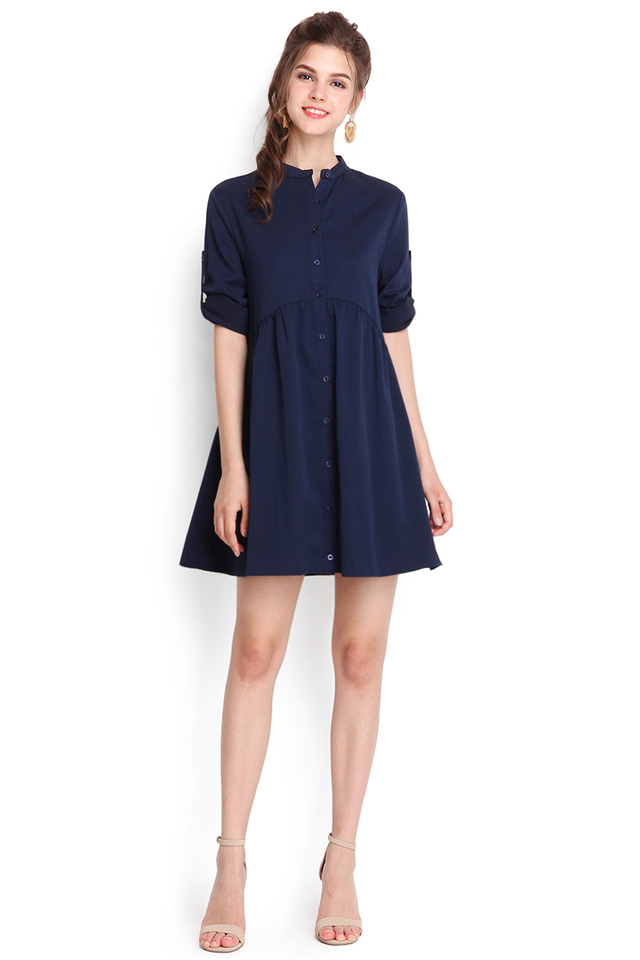 Off Duty Sleuth Dress In Midnight Blue