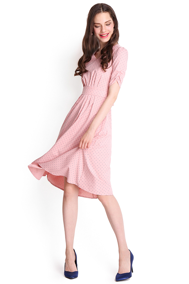 Starry Starry Night Dress In Pink Dots