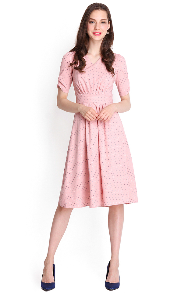 Starry Starry Night Dress In Pink Dots