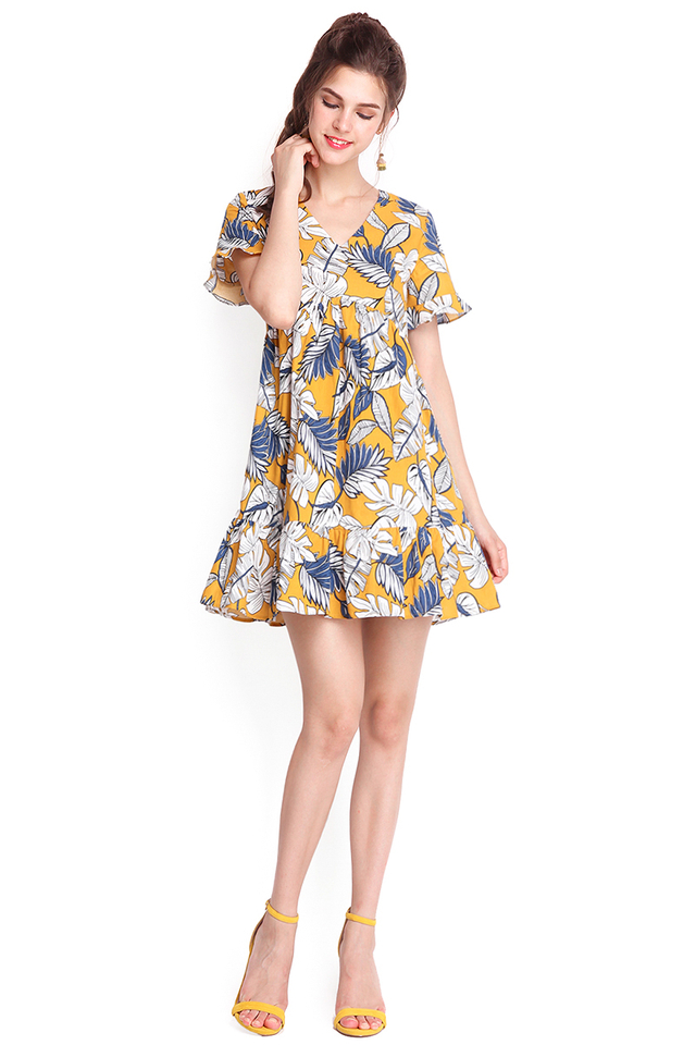 Double The Fun Dress In Yellow Florals