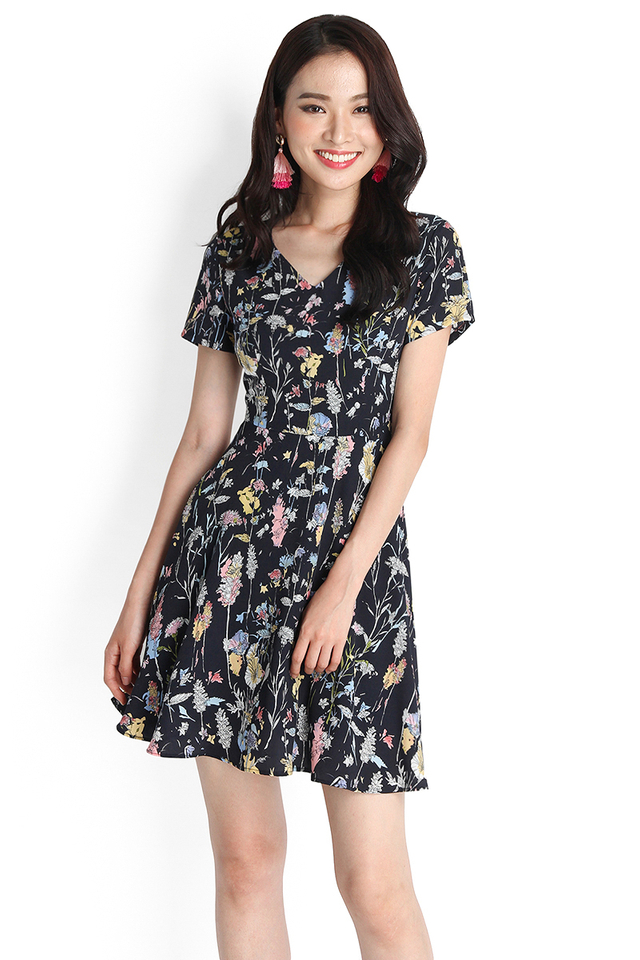 Exuberant By Nature Dress In Blue Florals