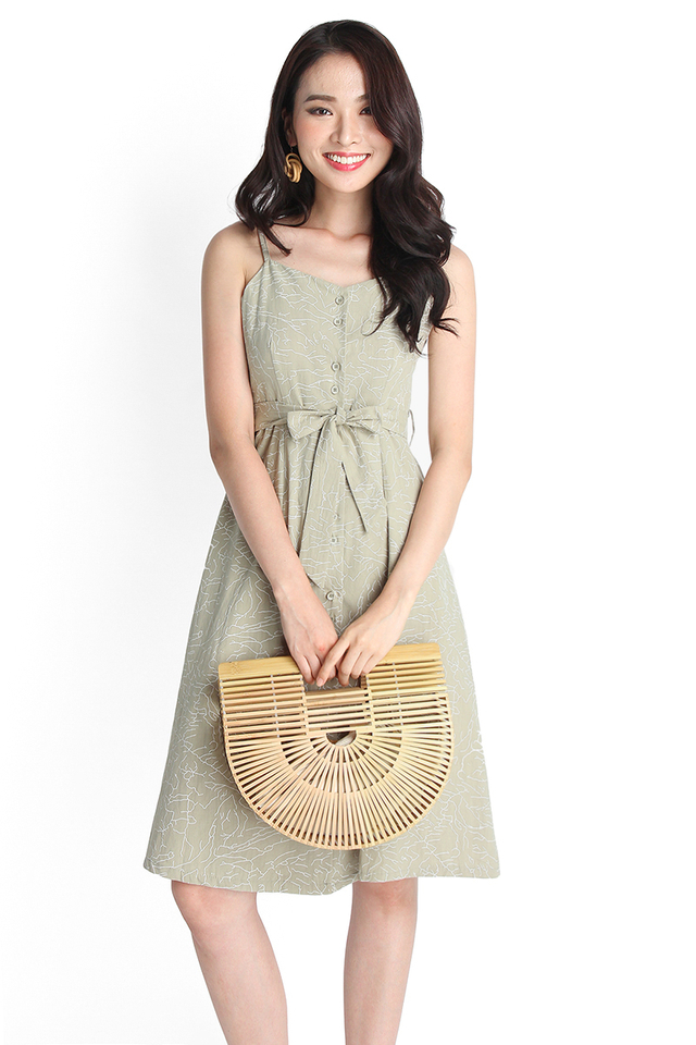 Exploring The World Dress In Sage Green