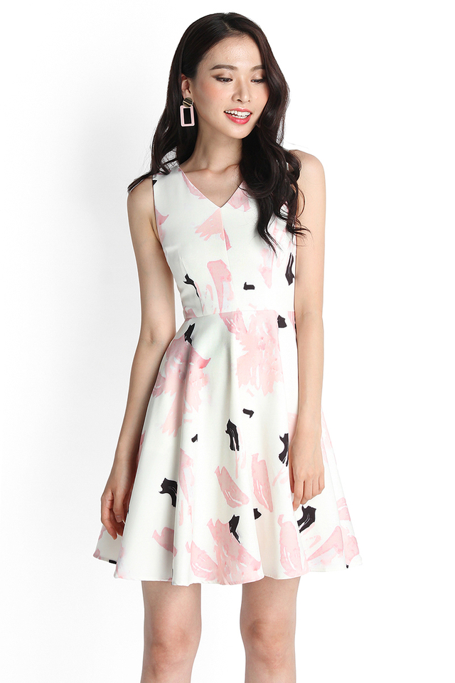 Iridescent Pursuits Dress In Pink Prints