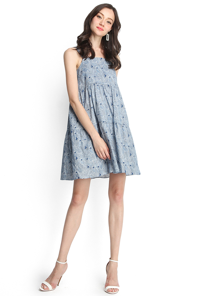 Time For Spring Dress In Blue Prints