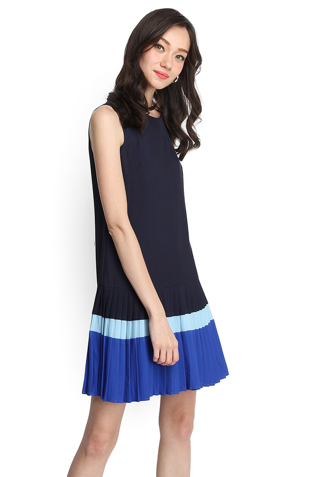 Say It With Colours Dress In Marine Blue