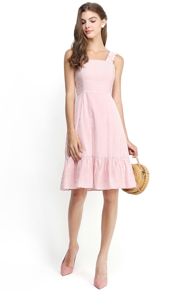 Ready For Some Fun Dress In Pink Stripes