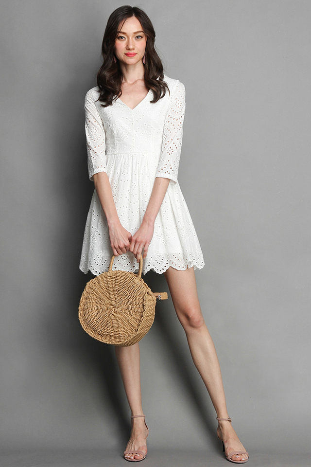 Summer Holiday Dress in Pure White
