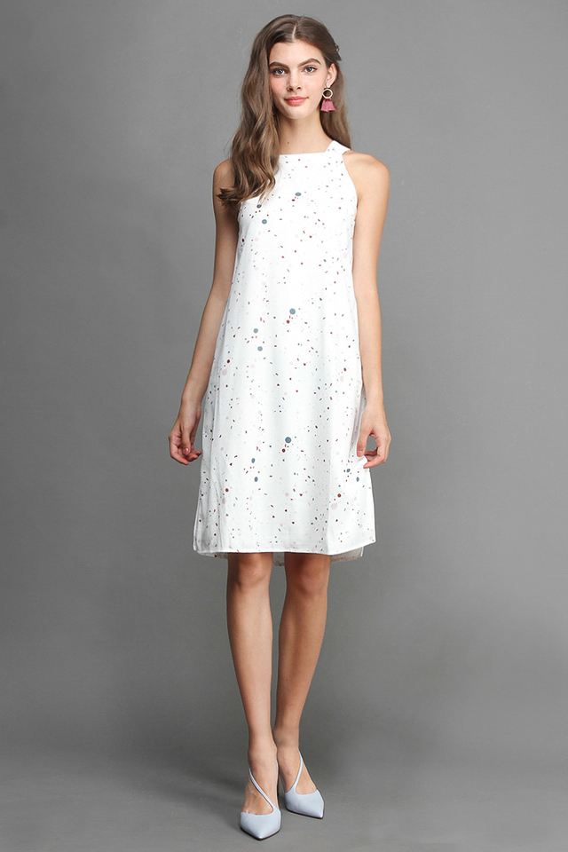 Stars In Your Eyes Dress In White Confetti