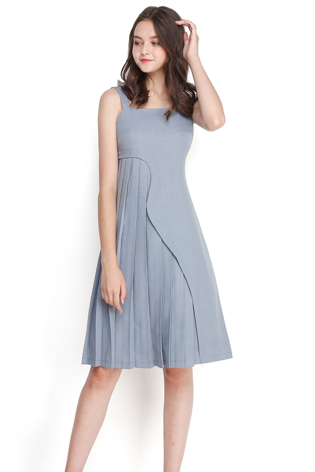 Singing By The Ocean Dress In Muted Blue