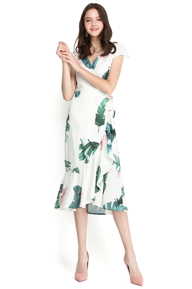 Flounce In Florence Dress In White Florals