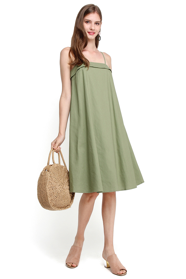 Take Me On A Cruise Dress In Olive Green