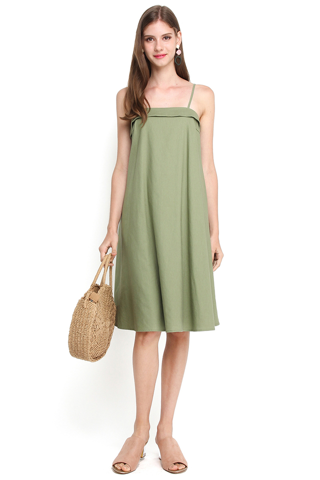 Take Me On A Cruise Dress In Olive Green