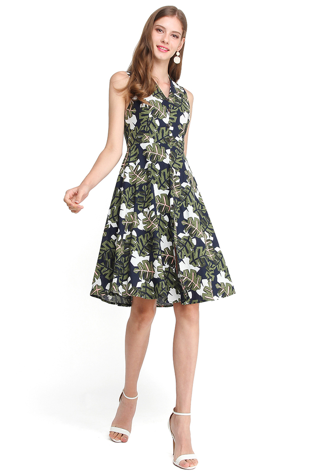 Hello New York Dress In Tropical Prints