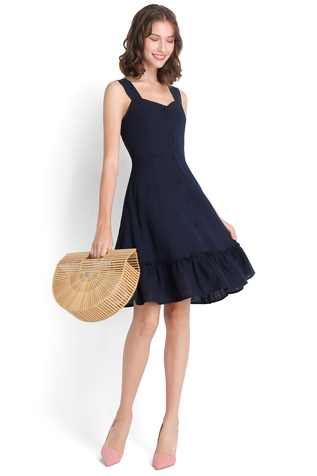 Holiday Romance Dress In Navy Blue