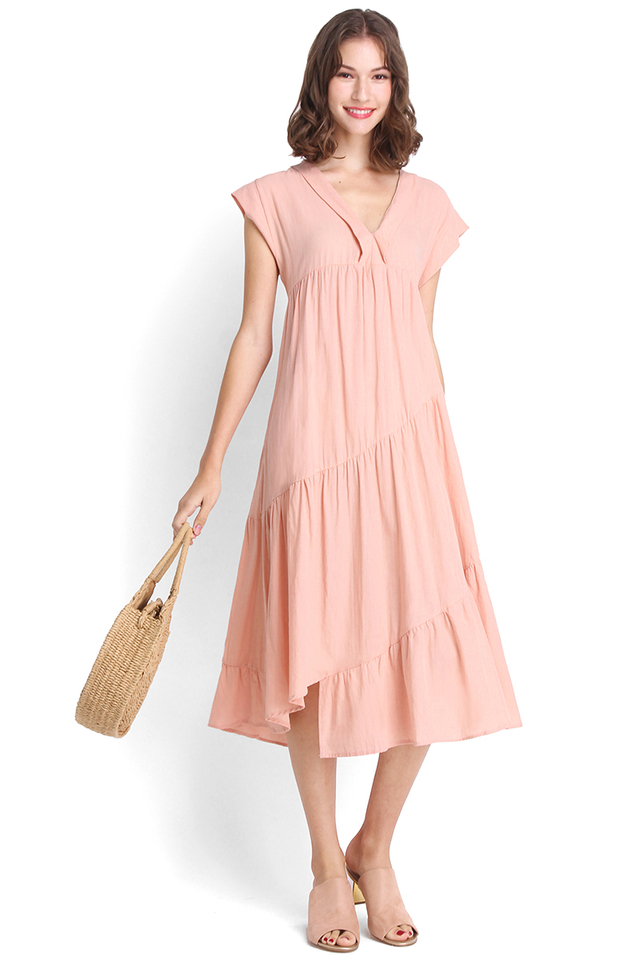 Country Maiden Maxi Dress In Pink