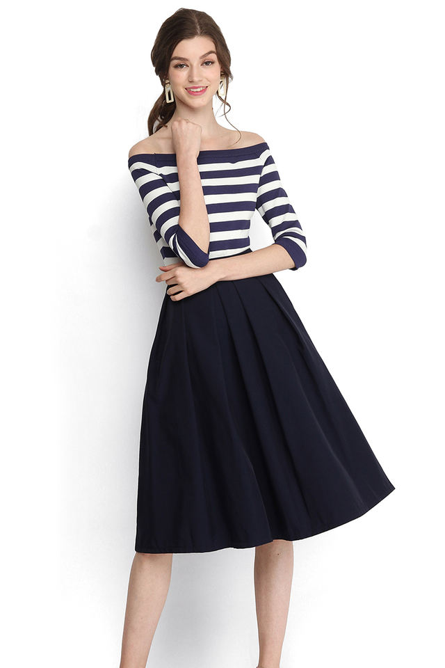 Perfect For The Weather Top In Blue Stripes