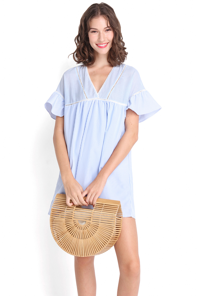 Ready For Summer Dress In Blue Stripes