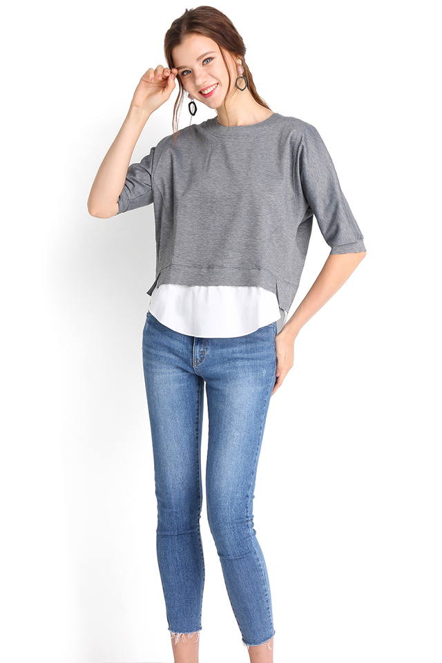 Candy Lolly Top In Heather Grey