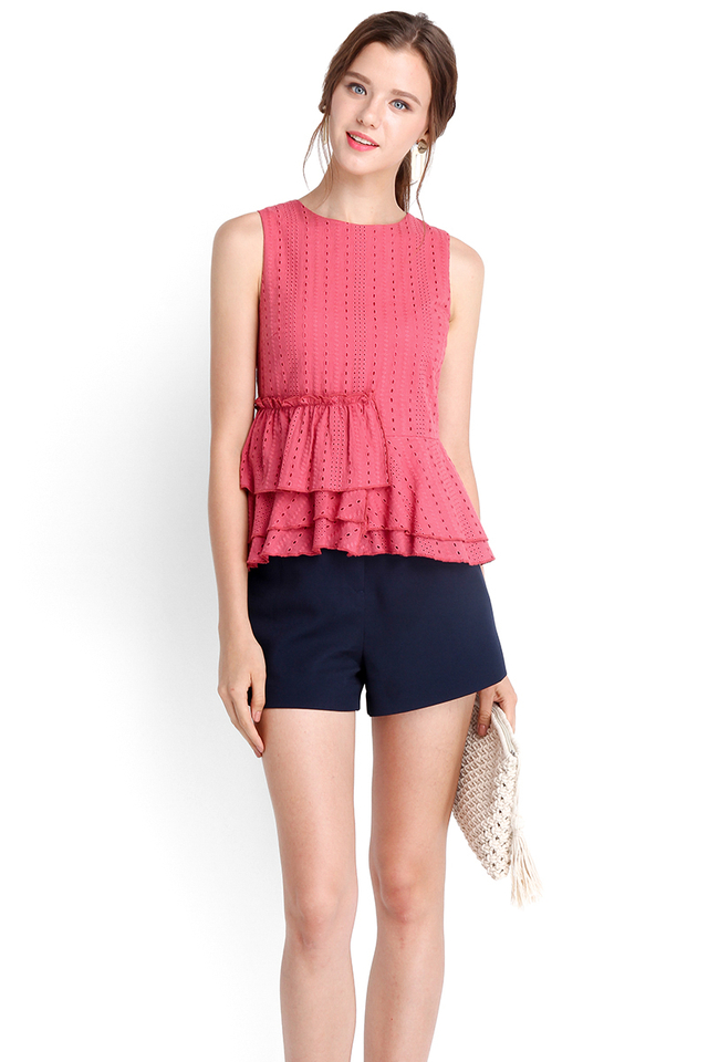 Cupid's Bow Top In Rose Pink