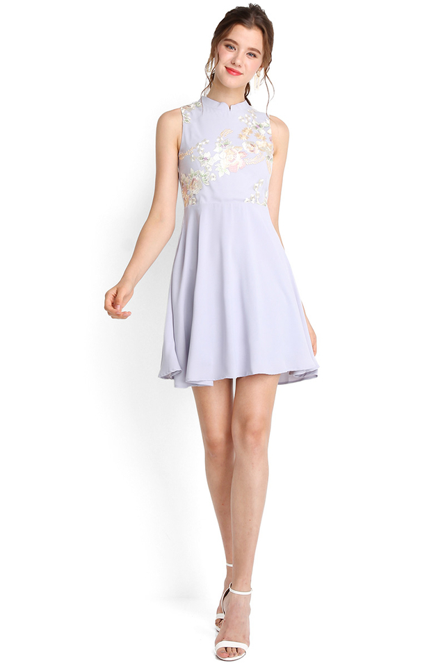 Wonderful Time Of The Year Cheongsam Dress In Soft Lilac