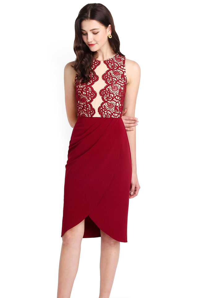 Cleopatra Dress In Wine Red