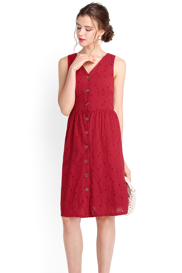 Dash Of Rum Dress In Wine Red
