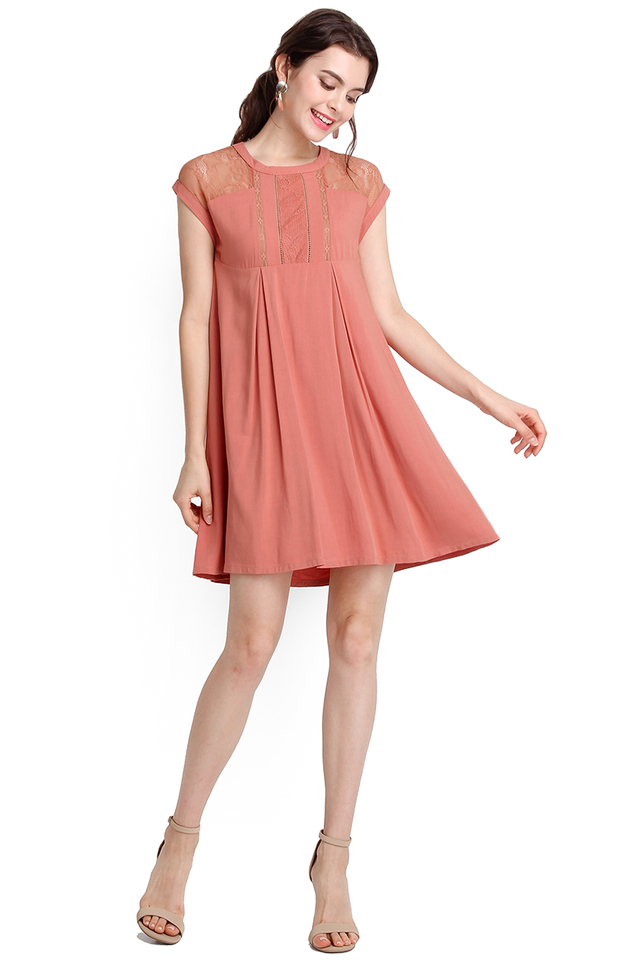 Paradise Found Dress In Apricot Rose