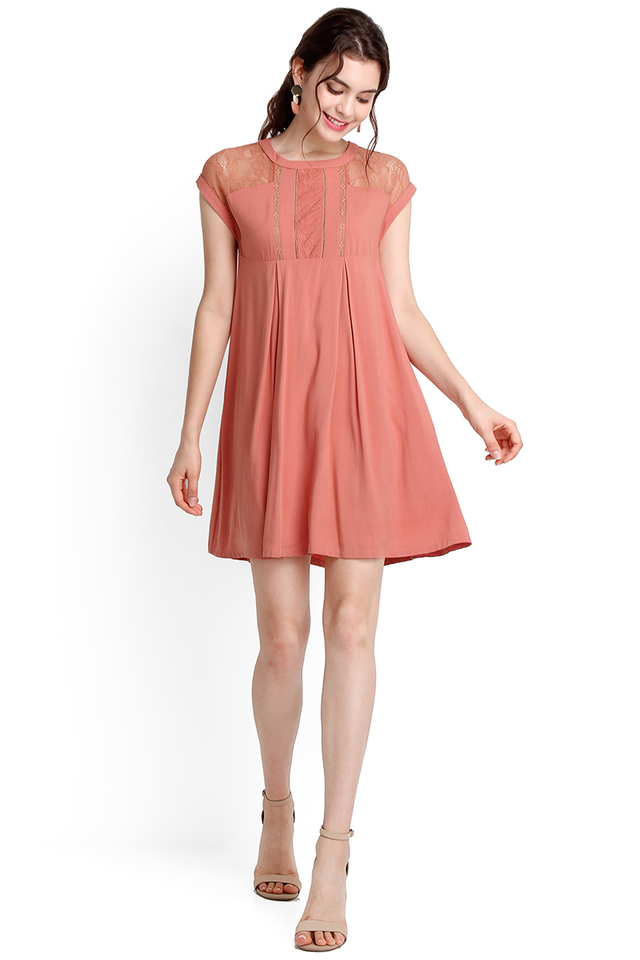 Paradise Found Dress In Apricot Rose